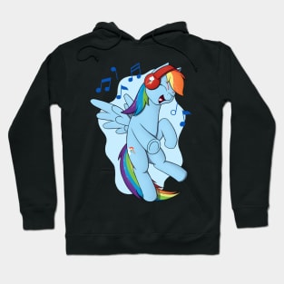 Rainbow Dash with Headphones Hoodie